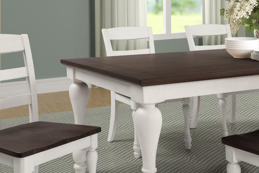 Madelyn Dining Table with Extension Leaf Dark Cocoa and Coastal White - imattress & ifurniture (FL)