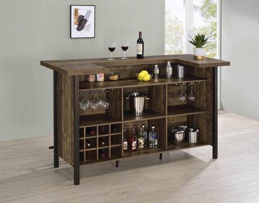 Bellemore Rectangular Storage Bar Unit Rustic Oak - imattress & ifurniture (FL)