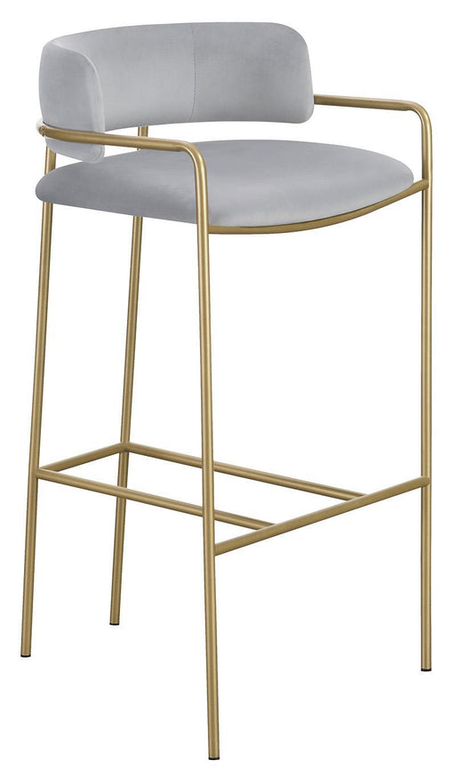 Comstock Upholstered Low Back Stool Grey and Gold - imattress & ifurniture (FL)