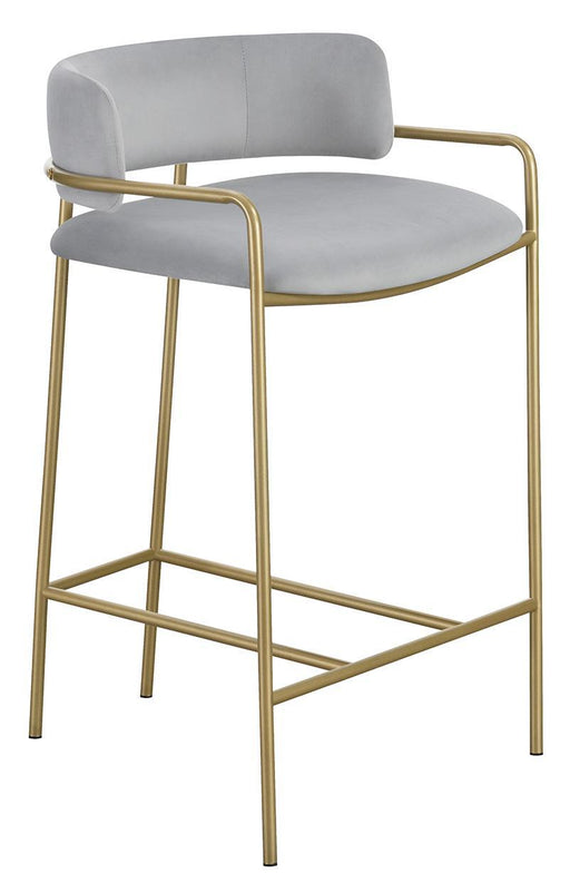 Comstock Upholstered Low Back Stool Grey and Gold - imattress & ifurniture (FL)