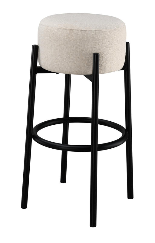 Leonard Upholstered Backless Round Stools White and Black (Set of 2) - imattress & ifurniture (FL)