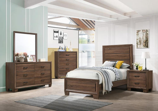 Brandon Twin Panel Bed Medium Warm Brown - imattress & ifurniture (FL)