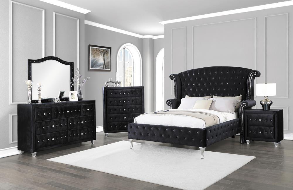 Deanna Eastern King Tufted Upholstered Bed Black - imattress & ifurniture (FL)