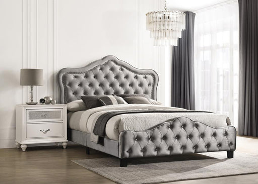 Bella California King Upholstered Tufted Panel Bed Grey - imattress & ifurniture (FL)