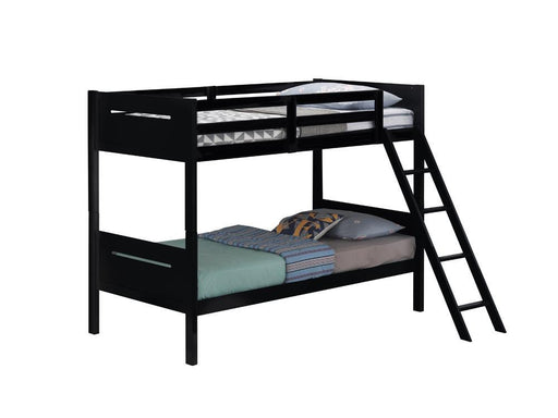 Littleton Twin Over Twin Bunk Bed Black - imattress & ifurniture (FL)