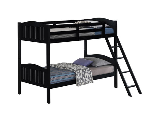 Arlo Twin Over Twin Bunk Bed with Ladder Black - imattress & ifurniture (FL)