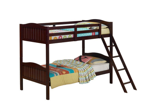 Arlo Twin Over Twin Bunk Bed with Ladder Espresso - imattress & ifurniture (FL)