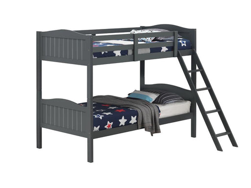 Arlo Twin Over Twin Bunk Bed with Ladder Grey - imattress & ifurniture (FL)