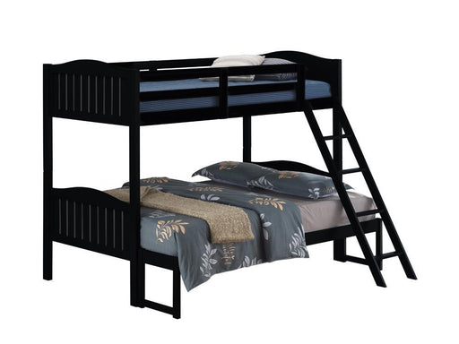 Arlo Twin Over Full Bunk Bed with Ladder Black - imattress & ifurniture (FL)