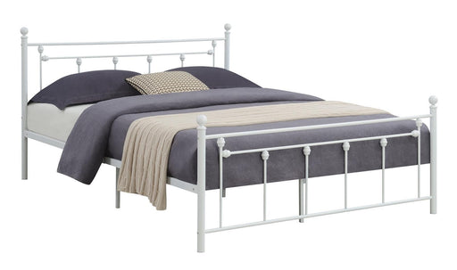 Canon Queen Metal Slatted Headboard Platform Bed - White - imattress & ifurniture (FL)