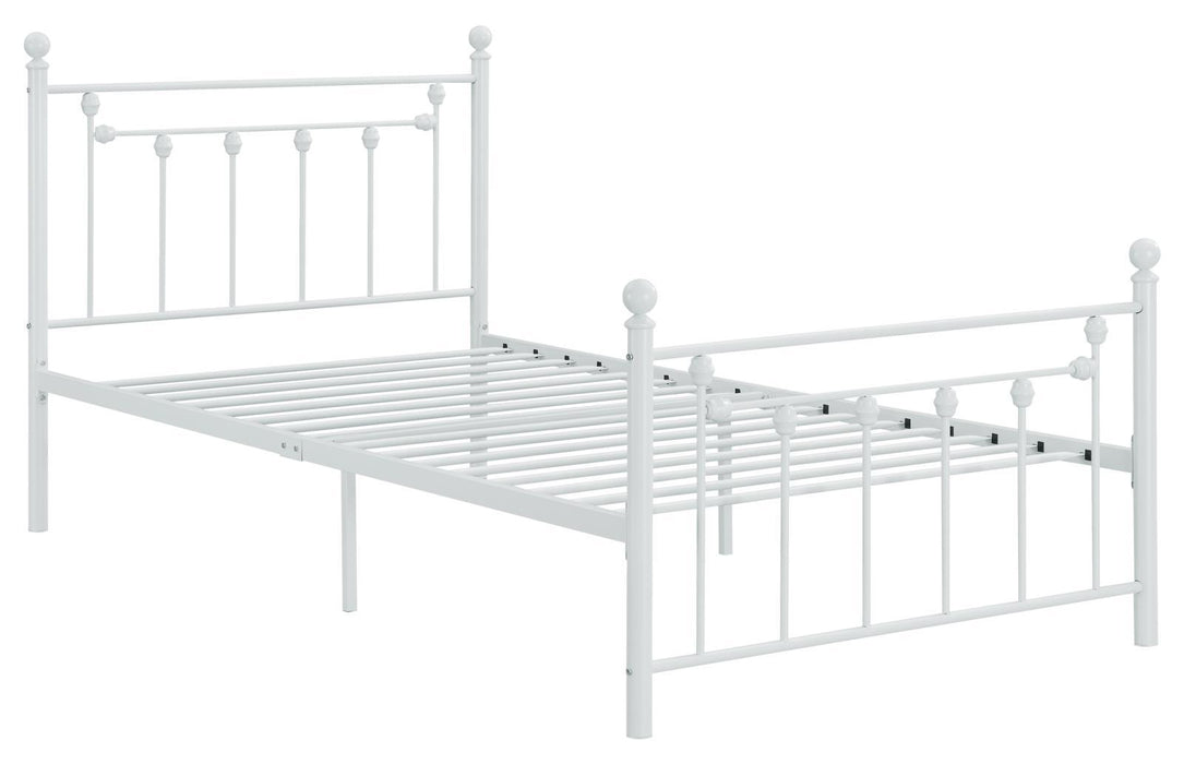 Canon Twin Metal Slatted Headboard Platform Bed - White - imattress & ifurniture (FL)