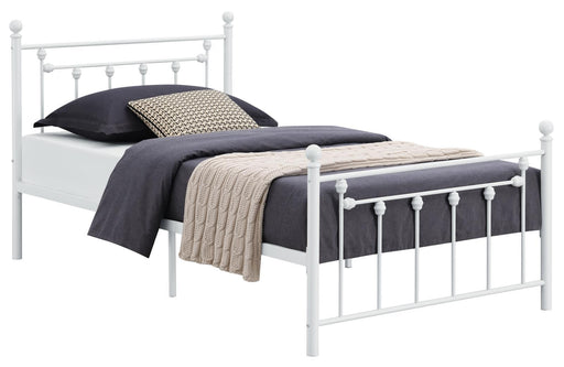 Canon Twin Metal Slatted Headboard Platform Bed - White - imattress & ifurniture (FL)