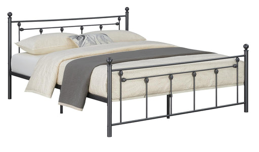 Canon Queen Metal Slatted Headboard Platform Bed - Gunmetal - imattress & ifurniture (FL)