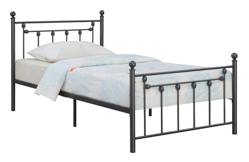 Canon Full Metal Slatted Headboard Platform Bed - Gunmetal - imattress & ifurniture (FL)