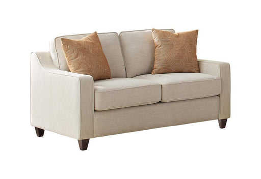 Christine Upholstered Cushion Back Loveseat Beige - imattress & ifurniture (FL)