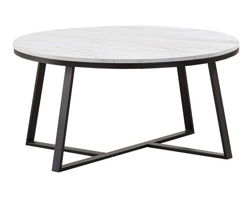 Hugo Round Coffee Table White and Matte Black - imattress & ifurniture (FL)