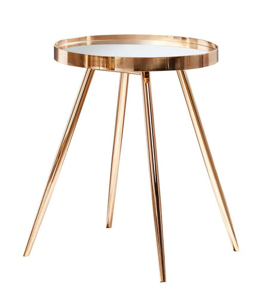 Kaelyn Round Mirror Top End Table Gold - imattress & ifurniture (FL)