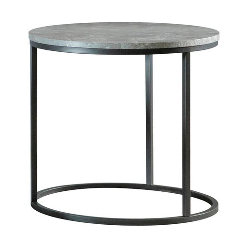 Lainey Faux Marble Round Top End Table Grey and Gunmetal - imattress & ifurniture (FL)