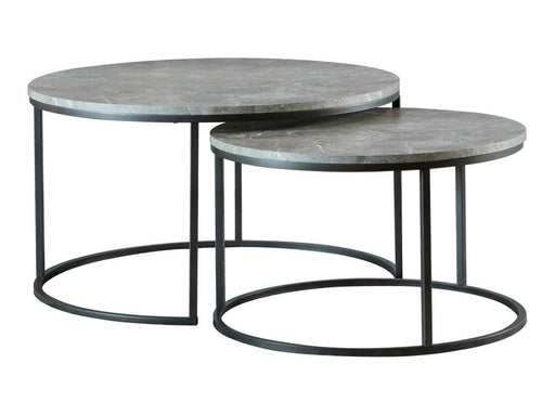 Lainey Round 2-piece Nesting Coffee Table Grey and Gunmetal - imattress & ifurniture (FL)