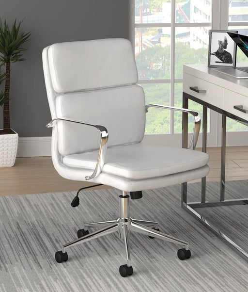 Ximena Standard Back Upholstered Office Chair White - imattress & ifurniture (FL)