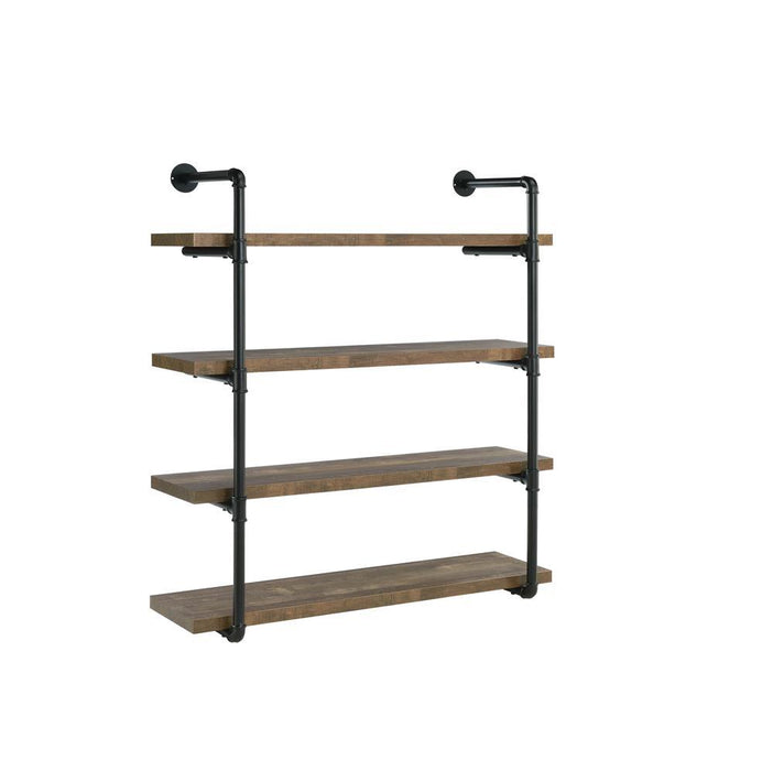 Elmcrest 40-inch Wall Shelf Black and Grey Driftwood - imattress & ifurniture (FL)