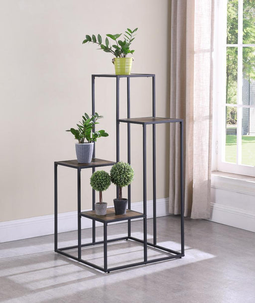 Rito 4-tier Display Shelf Rustic Brown and Black - imattress & ifurniture (FL)