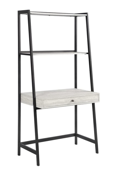 Pinckard 1-drawer Ladder Desk Grey Stone and Black - imattress & ifurniture (FL)