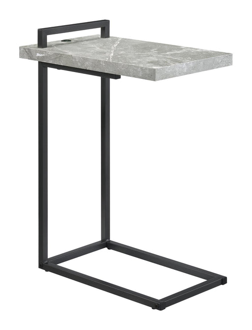 Maxwell C-shaped Accent Table Cement and Gunmetal - imattress & ifurniture (FL)