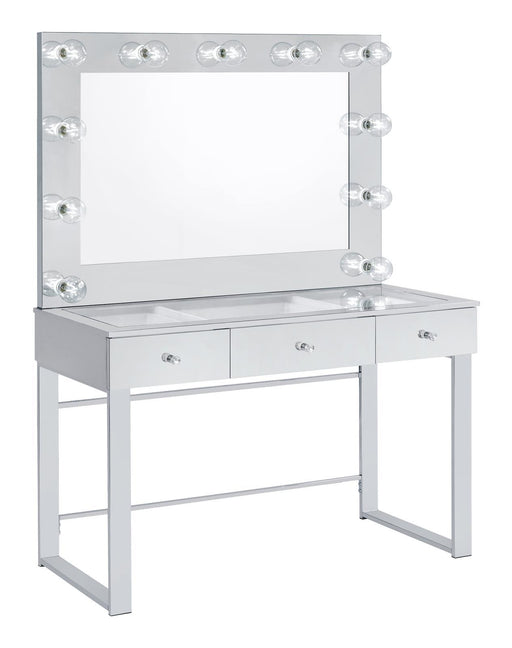 Umbridge 3-drawer Vanity with Lighting Chrome and White - imattress & ifurniture (FL)