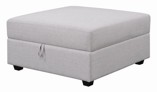 Cambria Upholstered Square Storage Ottoman Grey - imattress & ifurniture (FL)