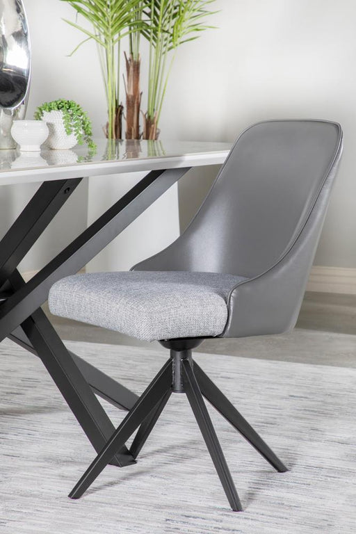 Paulita Upholstered Swivel Side Chairs (Set of 2) Grey and Gunmetal - imattress & ifurniture (FL)