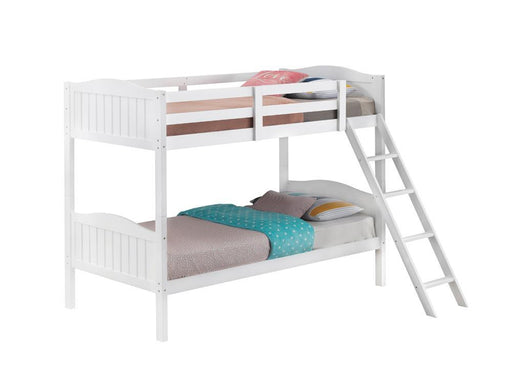 Arlo Twin Over Twin Bunk Bed with Ladder White - imattress & ifurniture (FL)